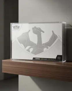 POKEMON CHARIZARD UPC ACRYLIC DISPLAY CASE MAGNETIC LID SWORD & SHIELD PREMIUM D - Image 1
