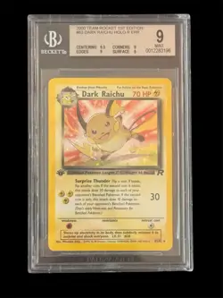 2000 POKEMON TEAM ROCKET 1ST EDITION #83 DARK RAICHU BGS 9 - Image 1