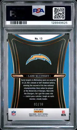 2024 PANINI SELECT PHENOMENON #13 LADD MCCONKEY-GOLD PRIZM 3/10 PSA 10 POP 2 RC - Image 2