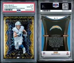 2024 PANINI SELECT PHENOMENON #13 LADD MCCONKEY-GOLD PRIZM 3/10 PSA 10 POP 2 RC - Image 3