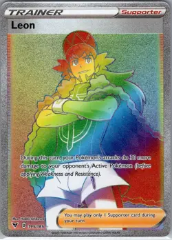 Leon (Secret) 195/185 SWSH04: Vivid Voltage - Pokemon Card - NM - Image 1