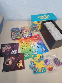 Pokemon TCG Bulk Bundle 550 Random Cards Job Lot Empty Mini Tins & Stickers #2 - Image 1
