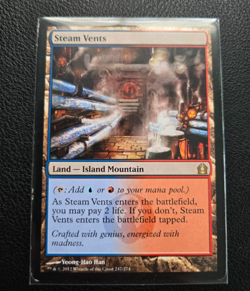 MTG Steam Vents Rare Dual Land Return to Ravnica Magic the Gathering Card EX #2 - Image 1