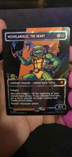 Michelangelo, the Heart (0092) (Borderless) (Surge Foil) Commander: TMNT - Image 1