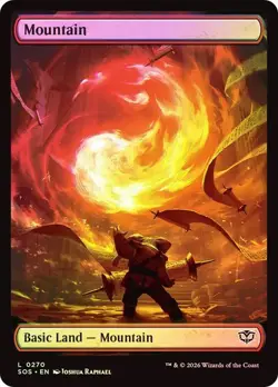 Foil 4x Strixhaven Full Art Mountain, Full Art Lands, Foil Lands, 4 Pack, 270 - Image 1