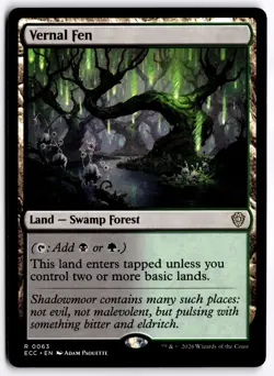 Vernal Fen NM ECC Commander: Lorwyn Eclipsed MTG - Image 1