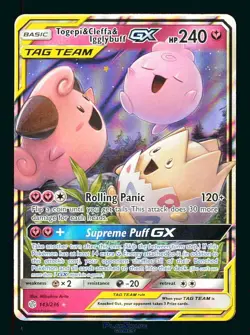 Pokemon Card Togepi Cleffa Igglybuff GX 143/236 Cosmic Eclipse Holo 2019 - Image 1
