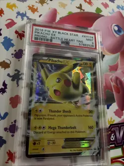 Pokemon Pikachu EX Battle Heart Tins Black Star Holo Promo XY174 PSA 9 Mint - Image 2