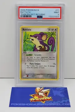 Pokemon 2004 PSA 9 EX Team Rocket Returns Rattata 71/109 - Image 1