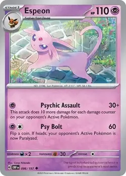 Espeon Pokemon • Uncommon • 086/197 Obsidian Flames - Image 1