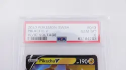 PSA 10 Pikachu V #043 2020 Pokemon SWSH Vivid Voltage Karte - Image 2