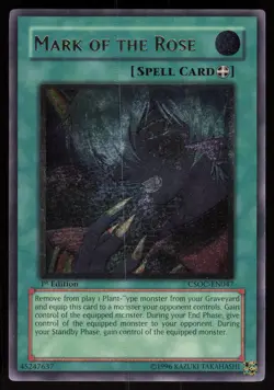 Mark of the Rose CSOC-EN047 1st Edition Ultimate Rare GREY YU-GI-OH - Image 1