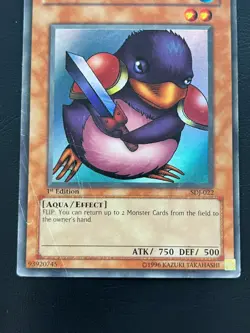 YUGIOH PENGUIN SOLDIER SUPER RARE SDJ-022 1ST EDITION PLAYED - Image 4