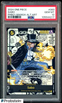 2024 One Piece PRB01 EN Manga Alternate Art #083 Sabo PSA 10 GEM MINT - Image 1