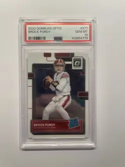 2022 Panini Donruss Optic Brock Purdy Rated Rookie RC #277 PSA 10 GEM MINT 49ers - Image 1