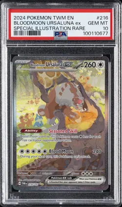 2024 POKEMON TWM EN-TWILIGHT MASQUERADE #216 BLOODMOON URSALUNA EX PSA 10 - Image 1