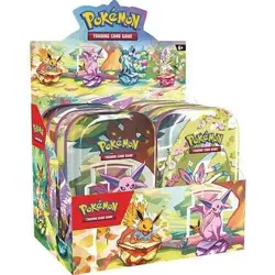 Pokemon TCG Prismatic Evolutions Mini Tin Display Case | 8 Tins / Factory Sealed - Image 1