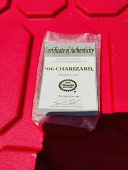 Pokemon Charizard #06 Gold Card 1999 Certificate of Authenticity without Card - Image 1