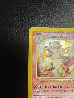 Pokemon TCG Blaine's Arcanine Holo Rare Card Gym Challenge 1/132 - Image 2