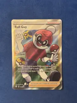 Pokemon Ball Guy 065/072 Shining Fates Ultra Rare Full Art Holo Trainer Card - Image 1