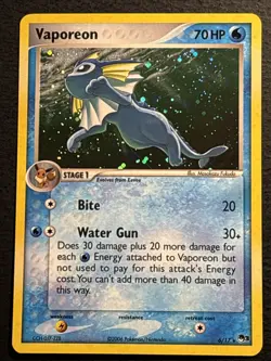 Vaporeon 6/17 Pokemon TCG Pop Series Holo Foil Rare Card Lightly Played LP - Image 1