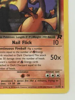 Pokemon TCG Dark Charizard 21/82 Team Rocket Non-Holo Unlimited Vintage - Image 4