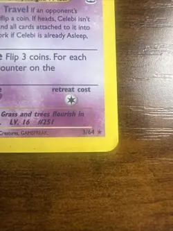 Celebi Neo Revelation Holo Unlimited Rare Pokemon TCG Card 3/64 HP - Image 4