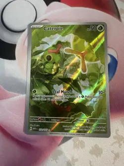 Pokemon TCG Caterpie Scarlet & Violet Holo Illustration Card 172/165 Rare LP (1) - Image 2