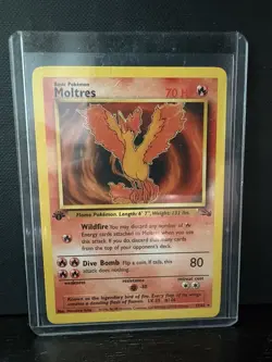 Pokemon Moltres 1st Edition Fossil 27/62 70 HP Regular non-holo Rare 1999 - Image 3
