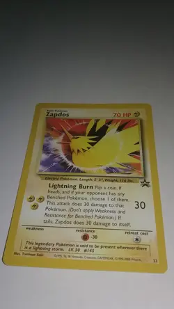 Zapdos Pokemon the Movie 2000 black star promo card #23 electric NM or better - Image 1