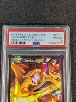 Pokemon Charizard EX XY121 PSA 8 NM-MT+ Red & Blue Collection Full Art Promo - Image 3