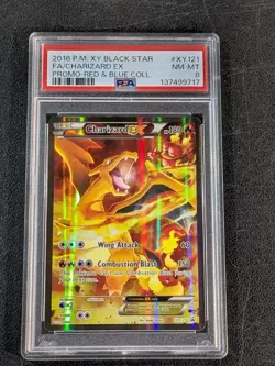 Pokemon Charizard EX XY121 PSA 8 NM-MT+ Red & Blue Collection Full Art Promo - Image 5