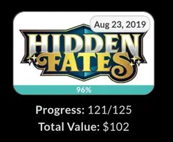 POKEMON HIDDEN FATES MASTER SET 96% Base complete, no gx or baby shiny - Image 1