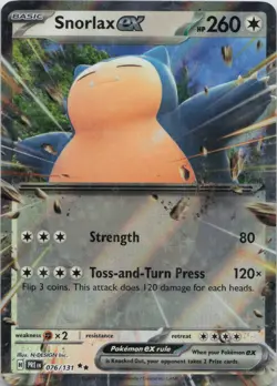 Snorlax ex 076/131 Holo Double Rare SV: Prismatic Evolutions Pokemon Near Mint - Image 1