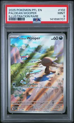 2025 POKEMON PFL EN-PHANTASMAL FLAMES ILLUSTRATION RARE PALDEAN WOOPER PSA 9 - Image 1
