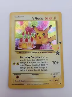 Pokemon Celebrations Birthday Pikachu 24 Classic Collection Holo Near Mint NM - Image 1