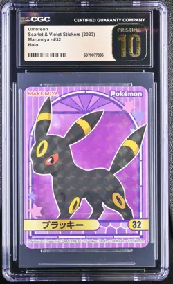 2023 MARUMIYA POKEMON STICKERS #32 UMBREON CGC 10 PRISTINE - Image 1