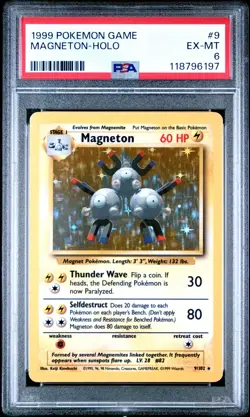 1999 POKEMON BASE SET UNLIMITED #9 MAGNETON-HOLO PSA 6 - Image 1