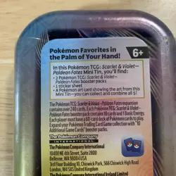 Pokemon Paldean Fates Mini Tin [Finizen] Brand New, Bubble MewUU 2 packs - Image 3