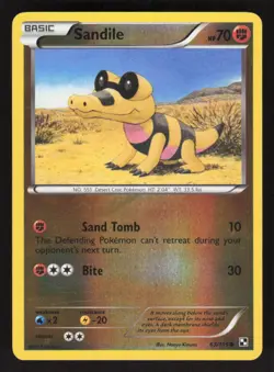 Pokemon TCG Black and White Reverse Holo Sandile #63/114 - Image 1