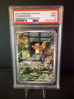 2023 Pokemon PSA 9 Charmander #044 Black Star Promo S&V Obsidian Flames ETB BSP - Image 1
