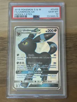 Pokemon Umbreon GX Hidden Fates Full Art #SV69 PSA 10 Gem Mint - Image 2