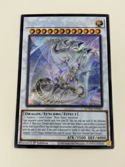 Yugioh - Blue-Eyes Ultimate Spirit Dragon x 3 - 1st Secret Rare NM - Free Holo - Image 2