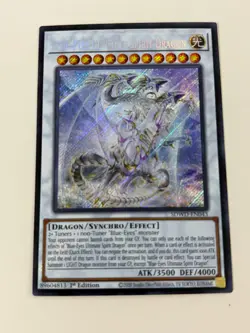 Yugioh - Blue-Eyes Ultimate Spirit Dragon x 3 - 1st Secret Rare NM - Free Holo - Image 4