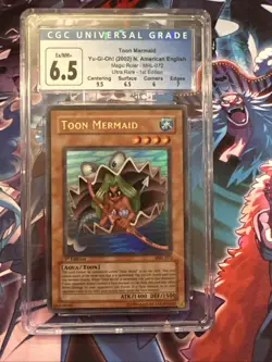 Yugioh Toon Mermaid MRL-072 1st Edition Magic Ruler CGC 6.5 With Sub Grades - Image 1