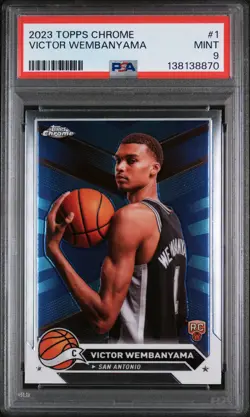 2023 TOPPS CHROME #1 VICTOR WEMBANYAMA ROOKIE RC PSA 9 - Image 1