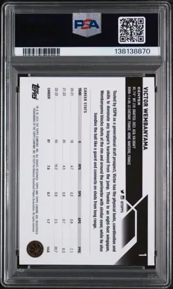 2023 TOPPS CHROME #1 VICTOR WEMBANYAMA ROOKIE RC PSA 9 - Image 2