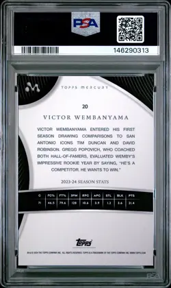 2023 Topps Mercury: Victor Wembanyama Victor Wembanyama PSA 10 GEM MINT - Image 2