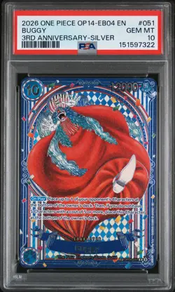2026 ONE PIECE OP14-EB04-THE AZURE SEA'S SEVEN #051 BUGGY PSA 10 - Image 1