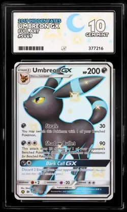 ACE 10 Umbreon GX SV69/SV94 Full Art Hidden Fates Perfect Subgrades - Image 1